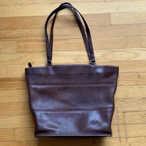 Vintage Coach brown leather tote bag 9098 Tribeca shopper